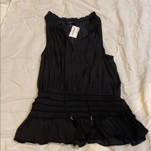 Current Air Sleeveless Elastic Waist Top Black S